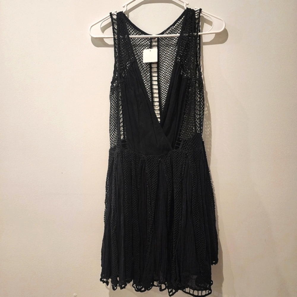 Free People Crochet Wrap Dress
